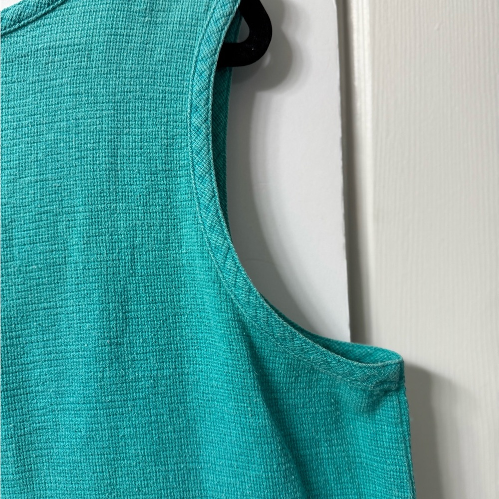 LL Bean, oversized tank, 20, aqua, boat neck w 2 button front, perfect condition - Picture 8 of 14